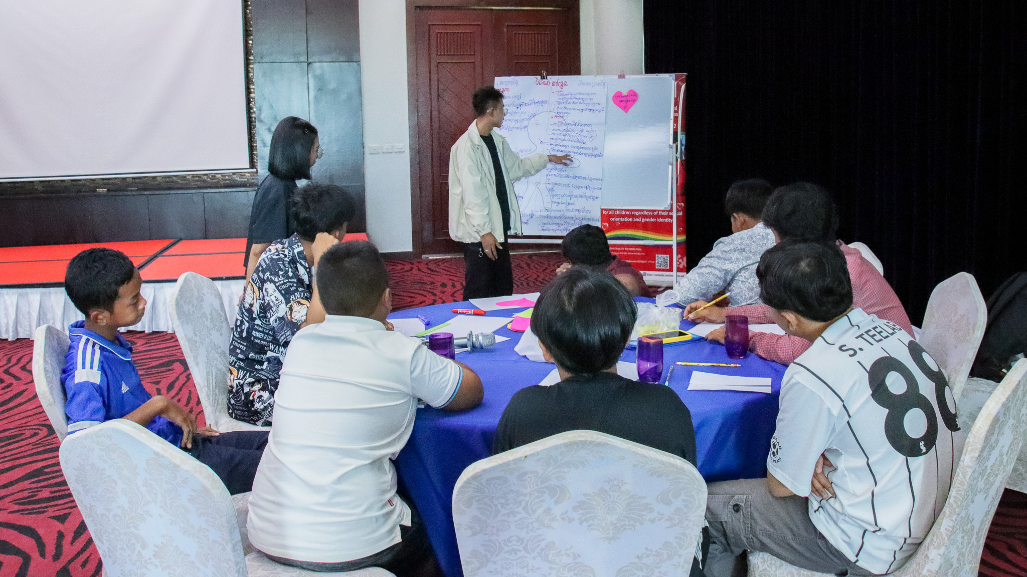 Meun presenting the findings that children's problem and needs