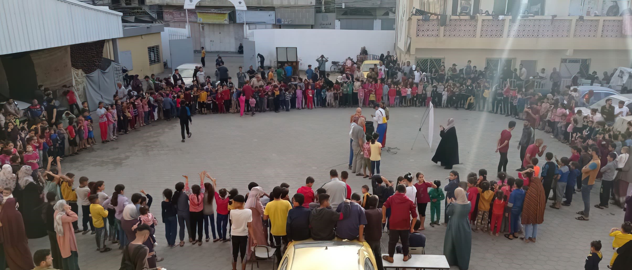 Children participate in activities in North Gaza, facilitated by Save the Children's partner organisation.