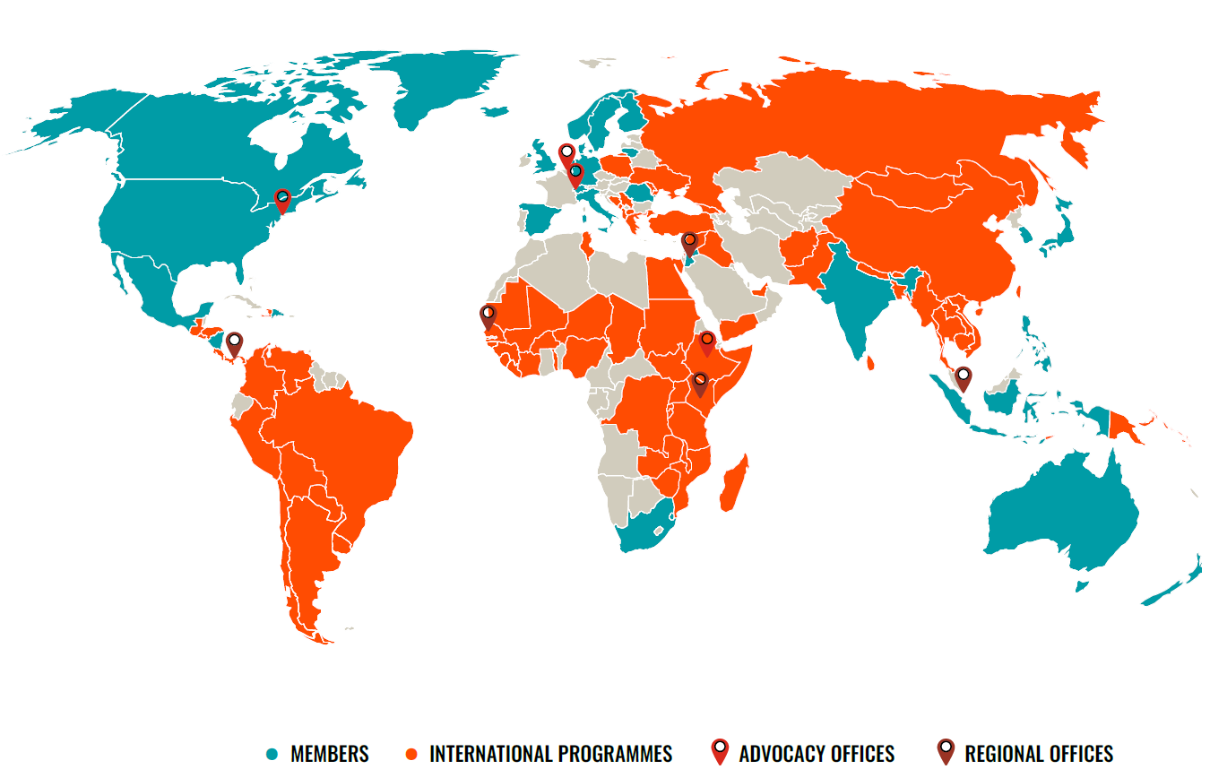 A map of where Save the Children worked in 2023