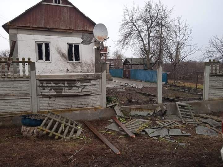 Photos taken by Eva*, 15, showing the destruction in her village near the Contact Line in Eastern Ukraine.