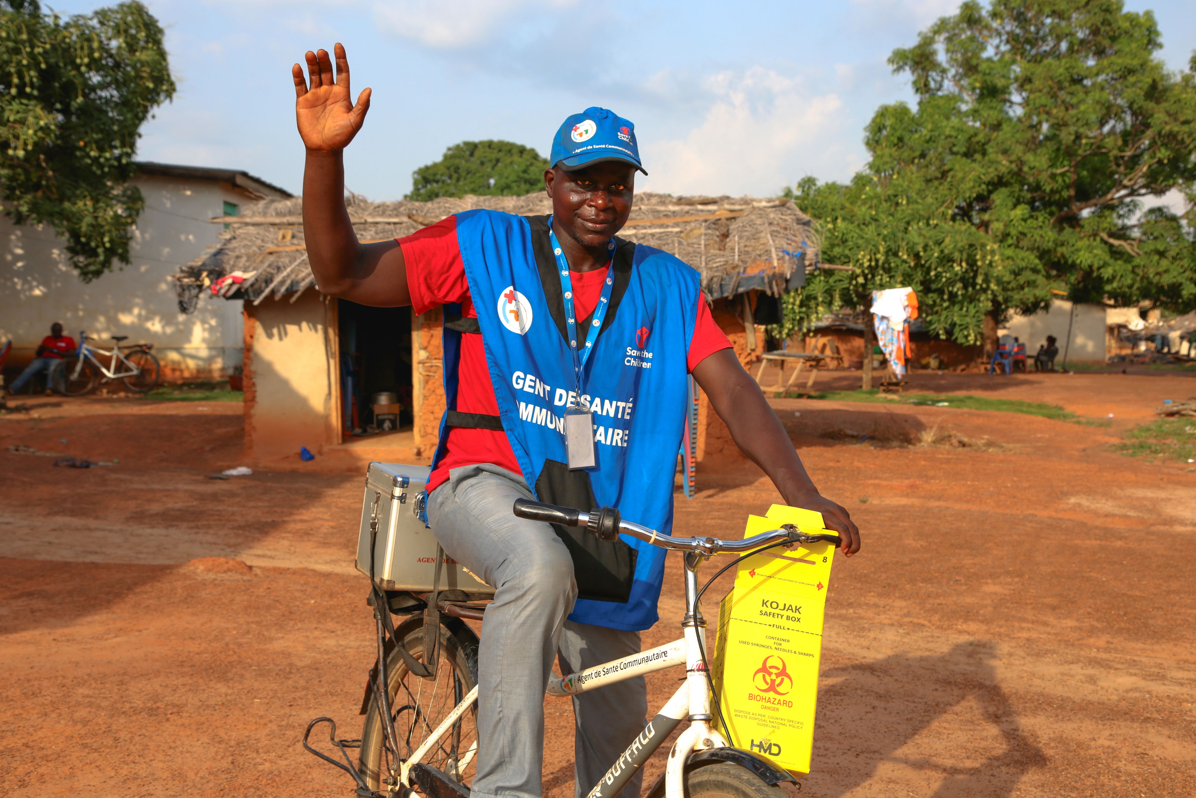 François on the bike he uses to visit children and families